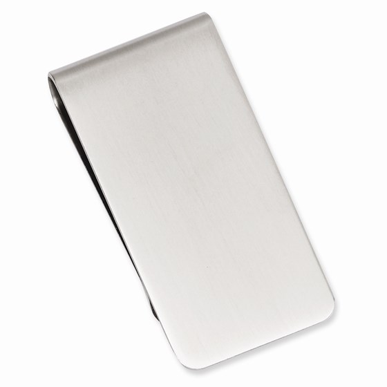 Rhodium Plated Satin Rectangle Money Clip Rhodium Plated Satin Rectangle Money Clip